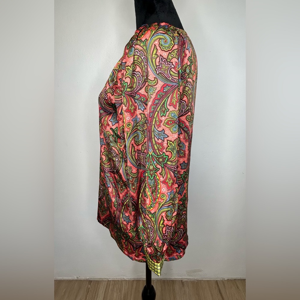 Loft Women’s Multi Colored Bohemian Long Sleeve Blouse - Picture 5 of 11